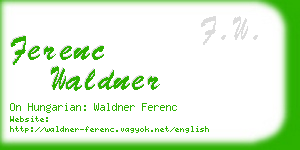 ferenc waldner business card